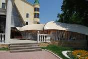Awning cafe on Theater Square in Essentuki, Stavropol region, Russia