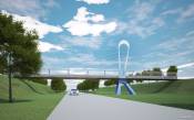 Пешеходный мост для респ. Адыгея. Предложение выполнено в рамках программы по восстановлению дорожной сети респ. Адыгея после наводнения 2002 года