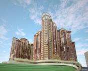 Объемно-планировочное решение многоэтажной жилой группы из 20-24-этажных корпусов. Московкая область